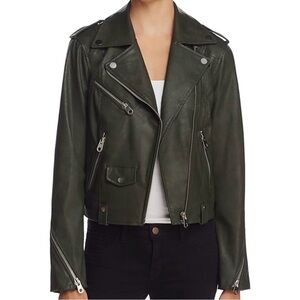 Aqua Faux Leather Moto Jacket